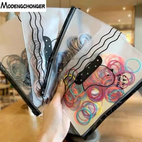 100pcs/bag Hair Bands For Girls Headband Decorations Ties Gum Elastic Hair Ropes Hair Accessories Women Rubber Bands Scrunchies