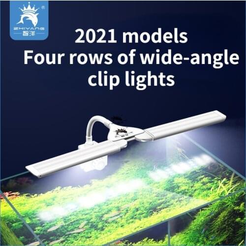110-240V fish tank aquarium clip damp grass tank sea water LED lighting mini timer clip light four rows wide angle clip light