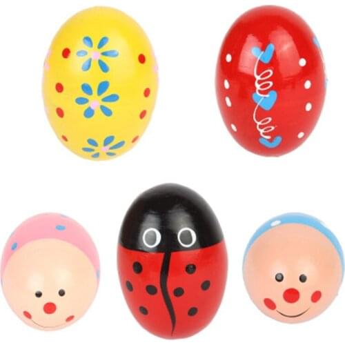 2018 6pcs Wooden Percussion Musical Eggs Maracas Egg Shakers Baby Toy Noise Maker JUL20_18