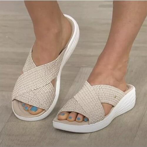 2021 Platform Wedges Slippers Women Sandals New Female Shoes Fashion Heeled Shoes Casual Summer Slides Slippers Women