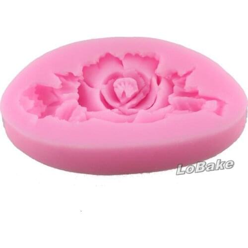 3 pieces/lot) 7.5 * 4.3 * 1.1 cm elegant rose flower shape fondant sugarcraft soap mould molde de silicone para pasta americana