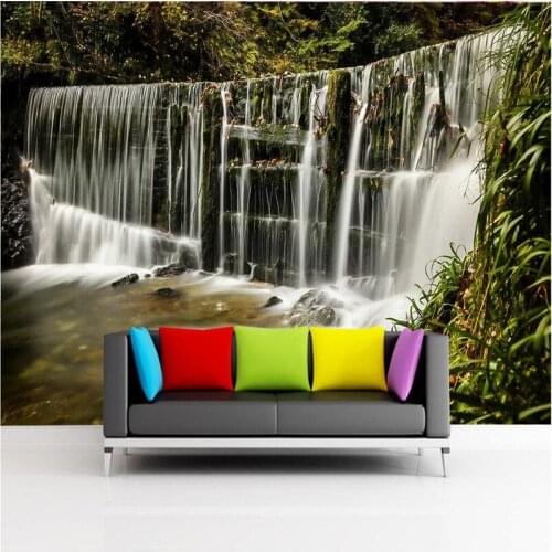 Beibehang 3D Wallpaper Home Decorated Background Photography Waterfall Hotel Room Bathroom Big Wall Art Mural