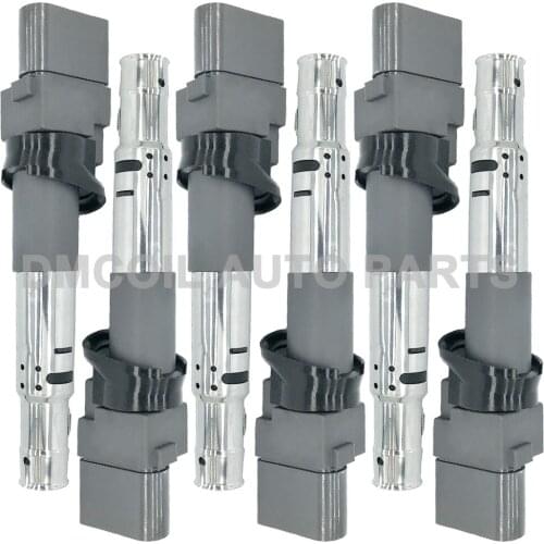 6 PCS IGNITION COIL FOR P-ORSCHE C-AYENNE A-UDI Q7 TT V-W T-OUAREG TRANSPORTER V SKODA 3.2L 3.6L (02-) 022905100T 022905100S