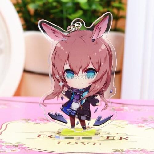Arknights Amiya Exusiai SilverAsh Texas Pramanix Liskarm acrylic desktop doll keychain key ring figure toy 7cm pendant for gift