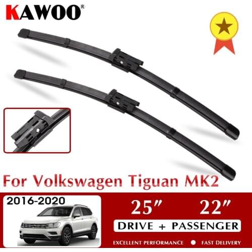 KAWOO Car Wiper Blade for Volkswagen VW Tiguan Mk1 / Mk2 Fit Push Button Arms Model Year from 2007 to 2020 Windscreen Wipers