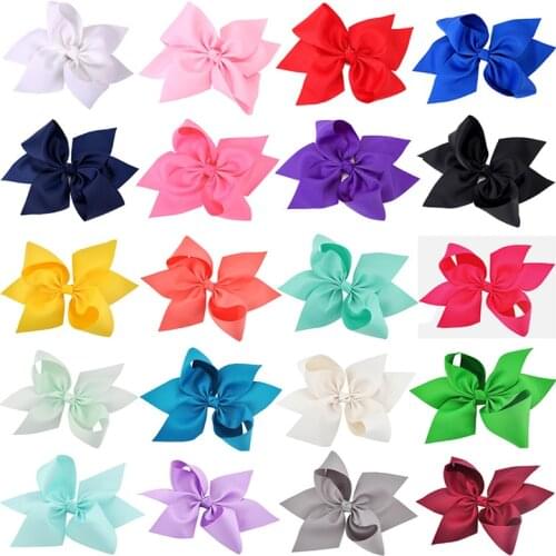 20 Pcs/lot 10 Inch girls hair bows cute ribbon bowknot headwear for children baby hairpins kids hair Accessories