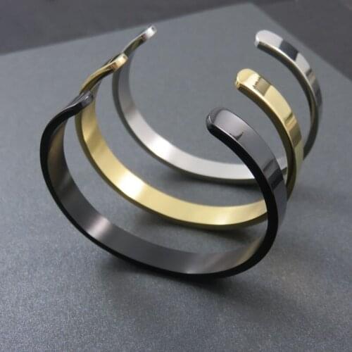 3Colors 8mm*59mm Width High Polished DIY Logo 316L Stainless Steel ID Chain Bracelet For Man Fashion Mens Bracelet