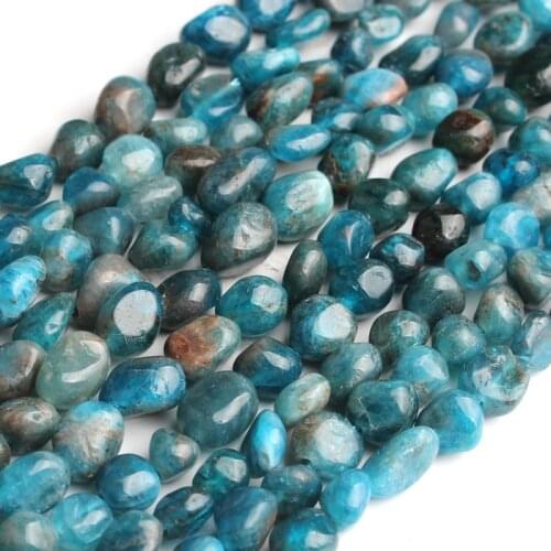 Natural Stone Beads 6-8mm Irregular Blue Apatite Stone Beads For Jewelry Making Bracelet Necklace 15inches