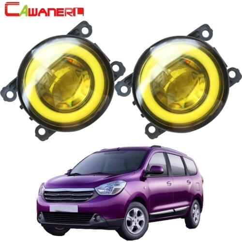 Cawanerl For Renault Lodgy 2012-2018 Car Accessories H11 LED Fog Light COB Angel Eye Daytime Running Light 30W 12V 2 Pieces