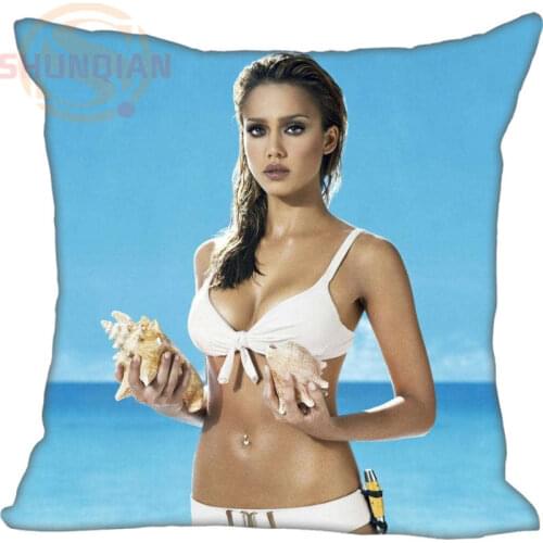 Jessica Alba #183 Pillowcase Wedding Decorative Pillow Case Customize Gift For Pillow Cover 20x20,35X35cm One sides