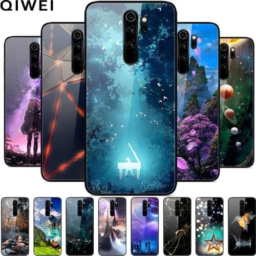 Redmi Note 8 Pro Case Glass Hard Back Cover For Xiaomi Redmi Note 9 Pro 8pro 8T Phone Cases silicon bumper Funda Redmi Note 9S