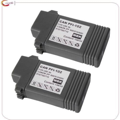 2 Matte black Compatible 130ml PFI-102 Pigment Ink Cartridge for Canon iPF710 iPF610 iPF510 printer