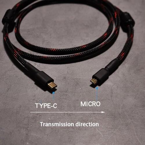 Hifi USB Cable High Quality Type c to micro mini B Male USB 2.0 Data Lines audio Cabl For Decoder Sound Card DAC Printer