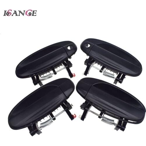ISANCE 4pcs Front & Rear Left Right Outside Door Handle For Chevrolet 09-11 Aveo5 & 04-08 Aveo 1.6L 96541631 96541632 96583052