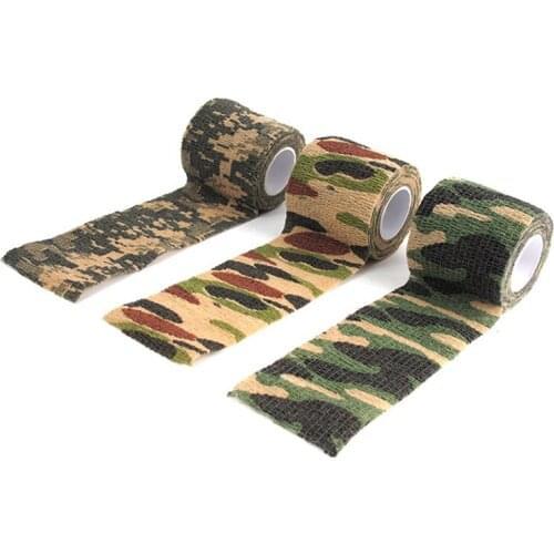 New 5cmx4.5m Plastic Retractable Non-woven Outdoor Camouflage Tape Hunting Hunting Camouflage Cycling Stickers Waterproof Tape