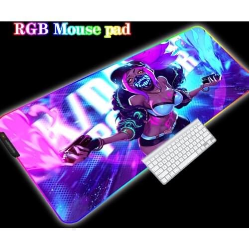 Anime Game Player Mouse Pad Easy To Carry RGB LED Set Player Cool Decoration Shiny Mouse Pad Girl Office Desk Mat Carpet CS LOT