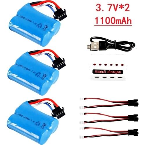 7.4V 1100mAh 18500 Li-ion battery+Charger for UDI R/C UDI001 UDI901 HQ747 huanqi 960 Venom Speed Boat 7.4v Replacement battery