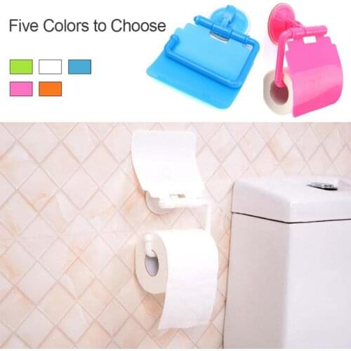 Wall Mounted Home Sucker Toilet Paper Holder Shelf Tissue Rack Plastic Toilet Roll Paper Tray Paper Towel Rack Bathroom Holders