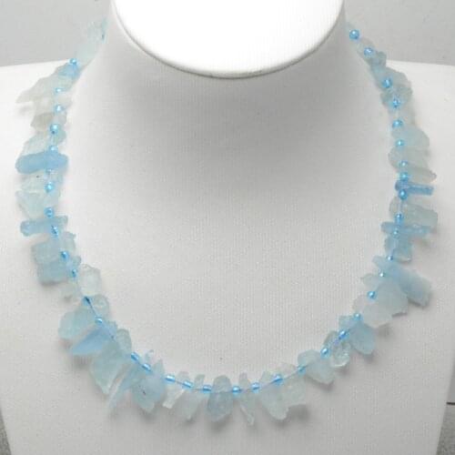 Natural Aquamarine Original Rough Material Long Chips Beads 13mm-16mm