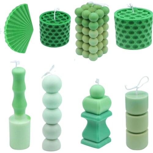 New round Column Silicone Candle Mould DIY Geometric Candle Mould Honeycomb Magic Ball Silicone Mold Candle Making Supplies