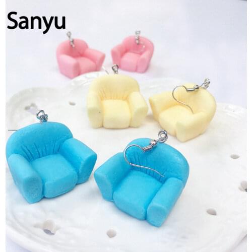 New Arrival Funny Colorful Sofa Drop Earrings for Women Girls Yellow Pink Blue Sofa Unique Dangle Earrings Fashion Brincos 2019