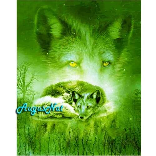 Scenery diamond painting on canvas wolf wall art decor rhinestone pictures gift diamond dotz by numbers animals mosaic stickers