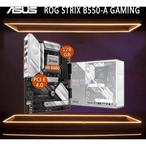 Socket AM4 Asus ROG STRIX B550-A GAMING Motherboard With AMD Ryzen 5 3600 Motherboard Combo PCI-E 4.0 M.2 B550 Gaming Placa-mãe