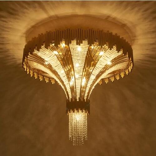 Light luxury duplex villa luxury atmosphere hotel lobby living room post-modern model room climatic crystal ceiling lamp