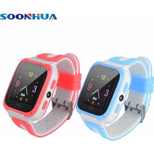 SOONHUA Ultra Thin Life Waterproof Kids Smart Watch Voice Chat Flashlights Puzzle Games LBS Positioning SOS Function Wristwatch