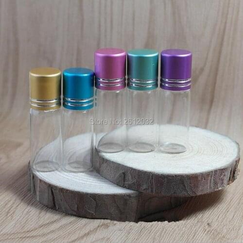 Two Design 3ml Glass Essential Oils Bottles With Colorful Aluminum Lid Empty Glass Vials For Perfume Package F2017295