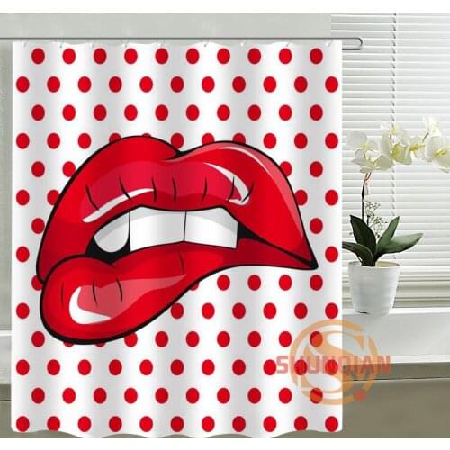 Lips Shower Curtain Personalized Custom Bath curtain Waterproof polyester curtain for family