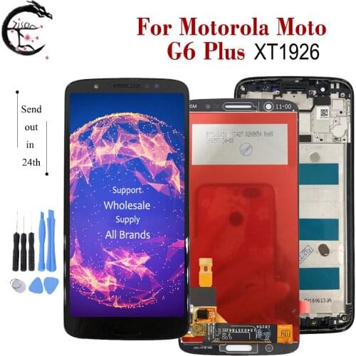 5.93" LCD With Frame For Motorola Moto G6 Plus LCD XT1926 Display Screen Touch Digitizer Sensor Assembly For Moto G6plus Display