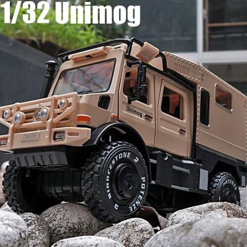 1:32 Unimog Motorhome Diecast Alloy Model Car Military Vehicle Miniature Off-Road RV Metal For Children Gifts Free Shipping