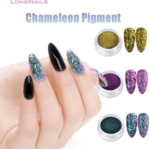 1Jar+1Sponge Metallic Chameleon Pigment Glitter 0.2g Superfine Filler Mica Powder 6colors Shift Craft Nail Pigment Glitter FT149