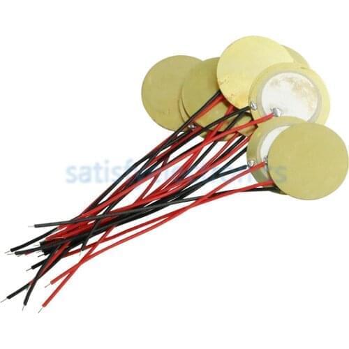 10PCS NEW 18mm Piezo Elements Sounder Sensor Trigger Drum Disc + wire copper NEW