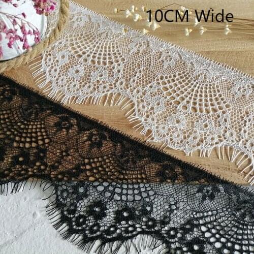 10CM White Black Prachtige Wimper Kant 3d Geplooide Kant Borduurwerk Guipure Lint DIY Jurk Kraag Naaien Applique Decor Supplies