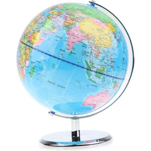 20cm Metal Base Geographical World Globe Map Educational Learning Toy - B