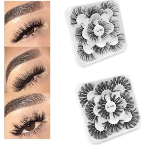25mm Faux Mink Eyelashes Synthetic Eyelashes Silk Eyelashes Strip False Eyelashes Hot Sale Long Eyelashes with Flower Set