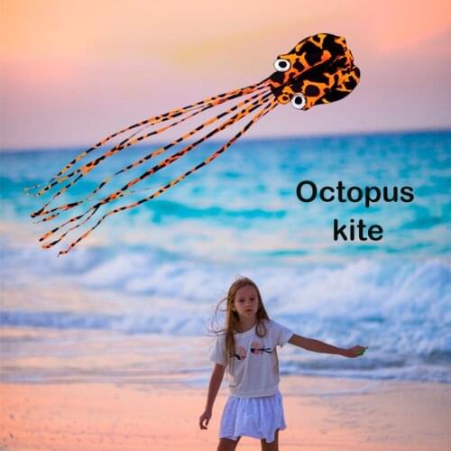 4m Single Line Spot Octopus Frameless Kite Outdoor Software Flying Kite Kids Toy Sport Flying Kite Kids Toys Children Gifts