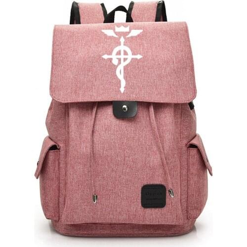 Anime Ullmetal Alchemist USB Port Backpack Bag Zipper Messenger School Students Book Daypack Large Capacity Boy Travel