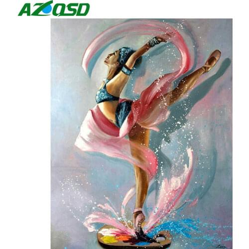 AZQSD Adult Oil Painting By Numbers Dancer DIY Unframe Coloring By Numbers Portrait Picture For Living Room Home Decoration