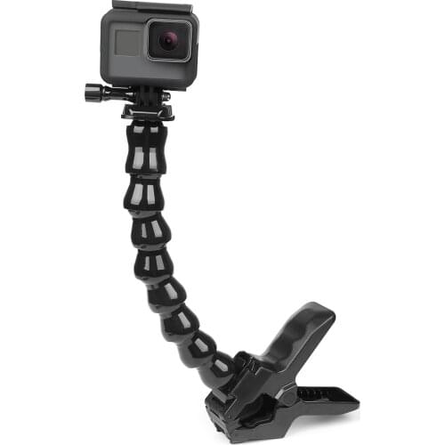 Jaws Flex Clamp Mount with Flexible Adjustable Gooseneck for GoPro Hero 9 8 7 5 Sjcam Yi 4K Action Camera Tripod Accessory