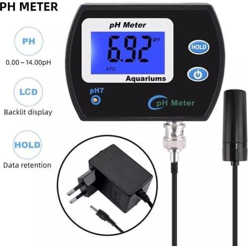 Portable PH Meter Monitor High Precision Digital Water Quality Analyzer Pen Type PH Meter Tester for Aquarium with LCD Backlight