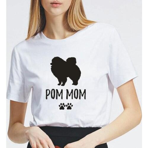 Summer Short Sleeve Woman Tshirts Fashion Pomeranian Dog Moms Letter T Shirt Women Tops Casual Funny Harajuku Tee Shirt Femme