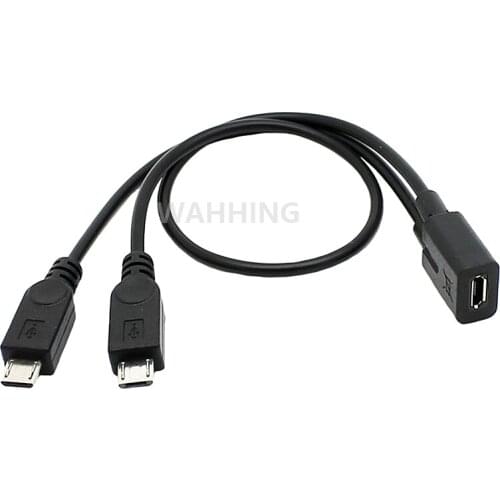 New Micro USB Splitter Adapter Cable Micro USB Female to 2 Male Jack Data Charging Cable Adapter USB Extension Cord HY1387