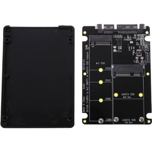 2 In 1 NGFF M.2 B+M Key Mini PCI-E or mSATA SSD to SATA III Adapter Card for Full Msata SSD/ 2230/2242/2260/22x80 M2