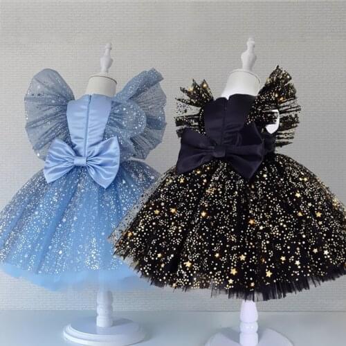 Summer Girls Dress for Wedding Baby Kids Princess Dresses for Girls Children Bowknot Birthday Party Girls Evening Prom Dress