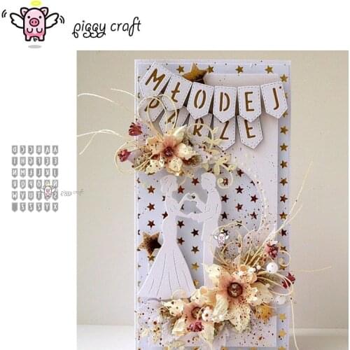 Piggy Craft metal cutting dies cut die mold Banner letter decoration Scrapbook paper craft knife mould blade punch stencils dies