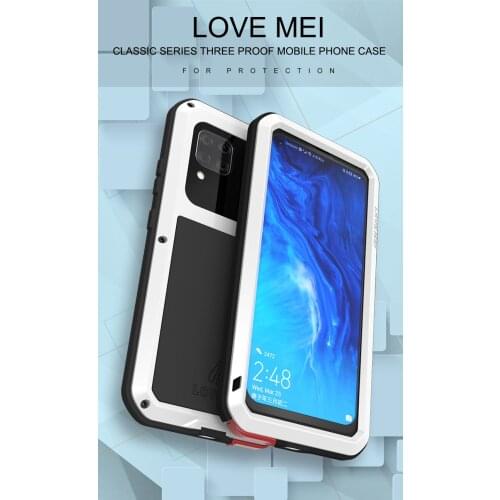 Love Mei Powerful Case For Huawei P40 pro Lite Waterproof Shockproof Metal Aluminum Cover For Huawei P40 Lite & Tempered Glass