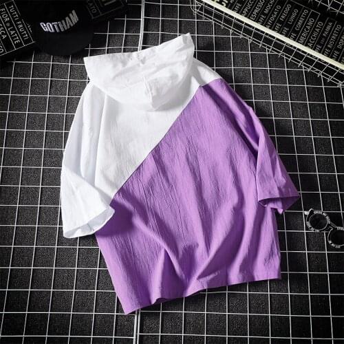 2021 Summer Mens T-Shirt Casual Loose Hoodie T-Shirt Jogging Mens New Sportswear Hoodie Short Sleeve Mens T-Shirt Clothing